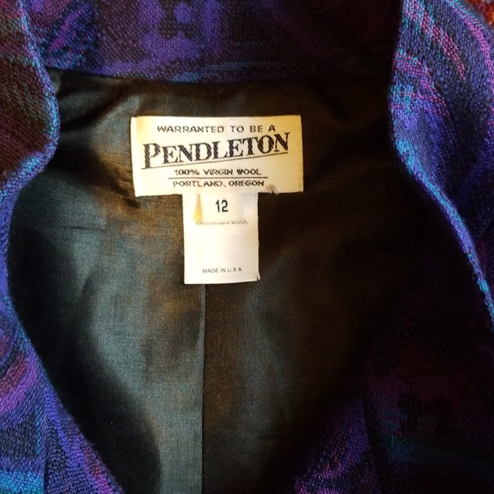 PENDLETON Vintage Wool Jacket Size 12 - Picture 4 of 7